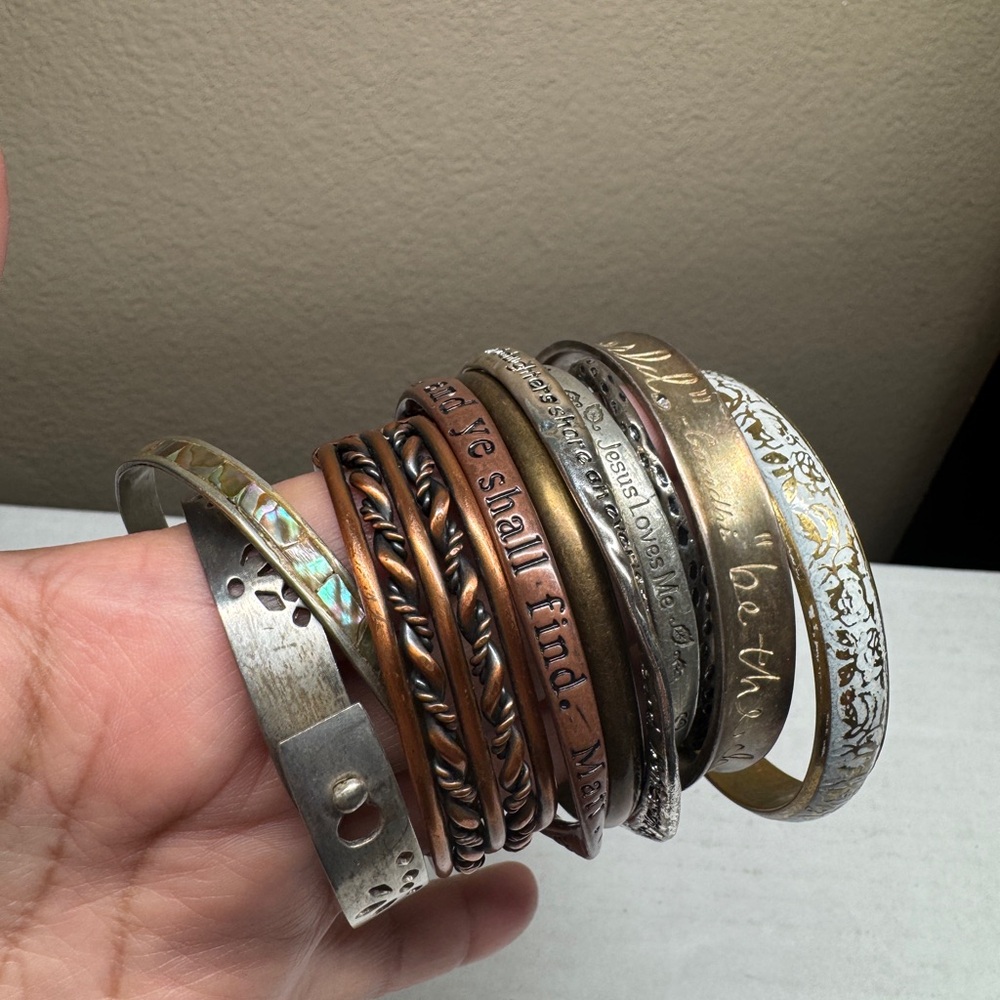 Silver copper bras gold bangles bundles